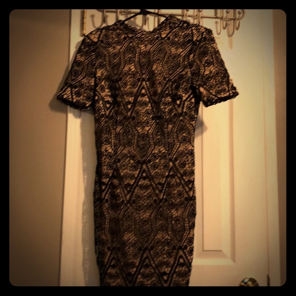 Forever 21 Dresses & Skirts - Forever 21 black backless crotchet nude underlined